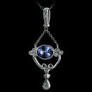 Belle of the Ball - Baby Blue Sapphire gemstone is a gorgeous, high demand pendant, handmade in platinum by Durnell.  Available in many variations.