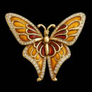 Wonderful 18kt gold enameled diamond butterfly broach from Gumuchian.  The piece is set with 1.20ct of diamonds. Pretty Pretty! 2 1/2 inches in length.