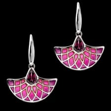 Nicole Barr pink enamel fan earrings
