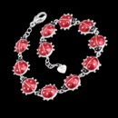 Enjoy the parade of lady bugs march around your wrist with this .925 sterling silver bracelet. Plated in rhodium for easy care and a long lasting clean. This bracelet measures 7.75 inches in length. 