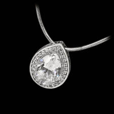 Alex Soldier Platinum/18kt white gold pear shaped diamond pendant