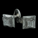 Handsome pair of men's diamond and platinum cufflinks from Michael B.  These Scepter cuff links have a portrait border with diamond corners and are set with .42ctw of full cut diamonds.  