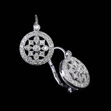 Beverley K 18kt white gold filigree diamond lever back earrings
