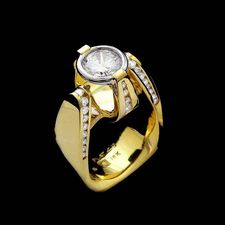 Eddie Sakamoto 18kt yellow gold and platinum ring