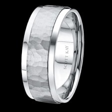 A great looking Scott Kay men's 18k white gold wedding band. The ring is 6mm in width, but can be made in larger sizes. This is from the Mens Luminaire collection of Scott Kay. This ring is available in Platinum, 18kt Gold, 14kt Gold. 