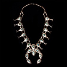 Estate Jewelry Navajo silver squash blossom necklace