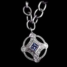 Cathy Carmendy Cathy Carmendy platinum diamond & sapphire pendant
