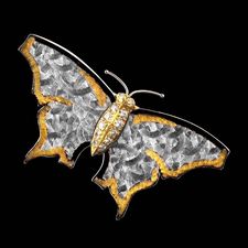 Michael Bondanza beautiful 24k gold butterfly pin
