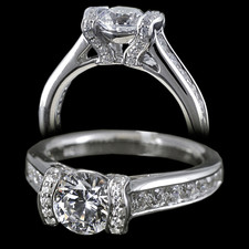 Harout R 18 carat white gold semi bezel engagement ring