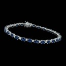 Spark's 18 karat white gold sapphire and diamond bracelet. The bracelet is set 0.90 carats total weight of diamonds and 3.52 carats total weight in sapphires.
