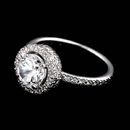 Michael B. ladies platinum Trois engagement ring with .81ctw of full cut diamonds. The diamonds are VVS/E ideal cuts.   The rings shank is 2.5mm in width. Hold from a 3/4ct and up diamond. Beautiful ring! Center diamond not included.