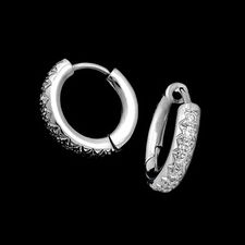 Michael B. ladies platinum pave princess earrings with .24ctw of full cut diamonds.