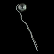 This is the Michael B Balloon pin that is set with a black pearl.  There are .32ctw of full-cut diamonds.  