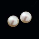 Pearl stud earrings with 8.5mm pearls and 18kt yellow gold post mounts