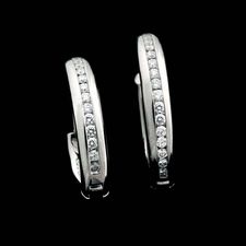 Whitney Boin platinum post hoop earrings with 36 round diamonds totaling .30ctw. The diamonds are VS F. The earrings measure 3.5mm in width and 18.5mm in diameter