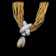 Yuri Ichihashi 18k gold and cross diamond necklace