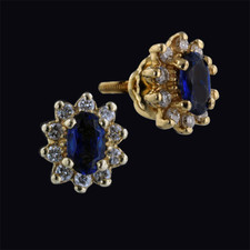 Estate Jewelry sapphire and diamond earrings