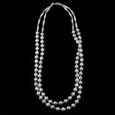 A beautiful and classic double strand of textured bead and elongates in .925 sterling silver. The necklace is 24'' (short) and 26'' overall with 9mm beads. Necklace Circa 1960's, clasp is new.