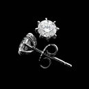 Sasha Primak platinum diamond eight prong earring. These pieces are very comfortable and sit flat on the ear. These can be made from .50ctw and larger.