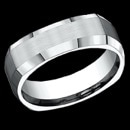 A manly 14k white gold 7mm comfort-fit four-sided band. This wedding band features a satin-finished center and a high polished beveled edge. Price is for a finger size of 9, but can be made in other sizes. Prices will vary based on finger size.