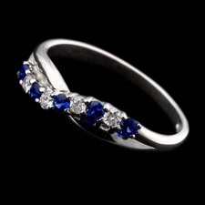 Charles Green 18kt white gold sapphire & diamond ring