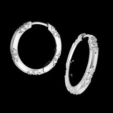 Michael B. platinum lace collection hoop earrings