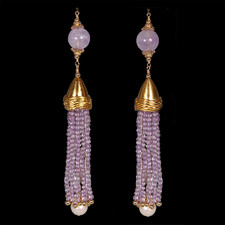 Robert Golden Amethyst 14k. gold pearl earrings
