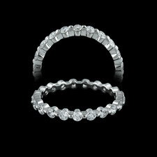 Memoire diamond single shared prong eternity wedding ring