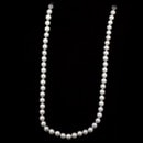 A very nice 28 inch strand of 6 1/2 - 7mm Akoya cultured pearls. The strand is of a cream rose color with 14kt gold clasp.  Great buy!