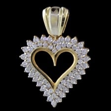 Estate Jewelry Diamond heart pendant
