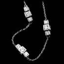 Michael B. platinum sugar cube necklace with five stations of three cubes and 3.0ctw of full cut diamonds. This piece is available using from 1 to as many cubes as you like. Tapered end cubes are also available.