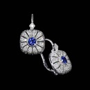 These stunning and elegant 18kt white gold Beverley K earrings feature .47ct in sapphires (center stone) and a starburst of .59ctw in diamonds.