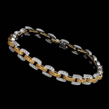 Beverley K 18kt whtie gold diamond & yellow sapphire bracelet