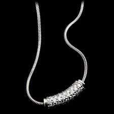 Whitney Boin platinum pav� diamond necklace with snake chain.