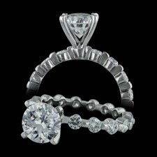Memoire platinum single shared prong engagement ring