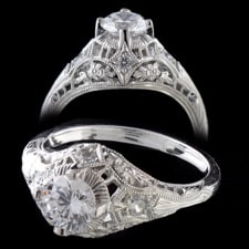 Pearlman's 1930 Vintage Platinum Diamond Edwardian Ring