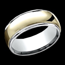 Benchmark for Men 14k godl two tone wedding ring