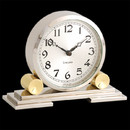 Inspired by a popular art deco Chelsea Clock timepiece, the Mayfair combines traditional styling with updated touches. Boasting a handsome nickel finish over brass, a German quartz movement and a striking stepped base.
The clock has a 4" Dial. The dimensions are 4 3/4" H x 6 3/8" W x 2 1/4" D
Weight: 6 lbs.
