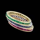 Whether you desire emeralds, sapphires or rubies, you will love these channel-set bands set in either 18K yellow or white gold.  Additionally offered in platinum, and also can be set with diamonds. Price shown is for the sapphire set in gold. 