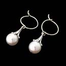 Paul Morelli's classic pearl drop earrings in platinum. This set has a 6mm of fine cultured pearl. Earrings are available with 6mm and 7mm pearls.  Very pretty!