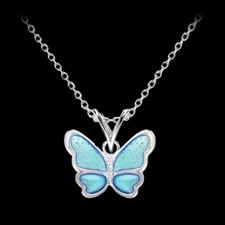 Nicole Barr sterling silver lue butterfly necklace