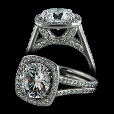 Bridget Durnell Pave Inside Out , Cushion Frame Solitaire