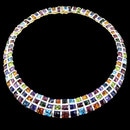 A gorgeous multi-color gemstone and diamond 18K gold necklace from Bellarri. The total carat weight of the diamonds are 3.64 and the combined carat weight of all of the gemstones is 95.45tcw.