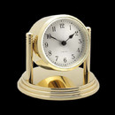 The Dartmouth's lustrous brass finish and sophisticated styling from Chelsea Clocks make this handsome timepiece a truly timeless addition to any room.  The 2.75" dial is meticulously hand silvered and features period European hands and beveled glass. This precision German quartz clock features a swivel-style case set atop a three-tiered, felt-lined base.
Dimensions: 4 1/8" H x 4 1/2" D
Weight: 4 lbs.

The White House purchased this Clock for President Barack Obama to present to dignitaries while on a trip to Europe early in his presidential tenure. See Dartmouth Clock with Presidential Seal and Signature. 