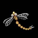 A lovely 18kt gold and platinum dragonfly pin from Michael Bondanza, set with .06ct of diamonds.