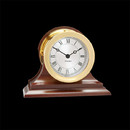 The Presidential Clock brings stately elegance to any room, with its hand-finished solid forged brass case and rich, solid mahogany base. Boasting a 4.5� dial with traditional black Roman numerals, this classically-styled piece features a quality German-engineered quartz movement.<br />
The Dimensions: 7 1/2" H x 9 1/2" W x 4" D and
Weight: 10 lbs.