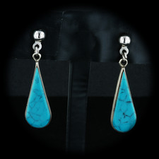 Estate Jewelry Sterling Silver Turquoise Dangle Earrings