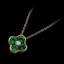 Gumuchian Gold Gumuchian Emerald and Diamond pendant