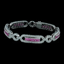 Pretty and feminine describes this pink sapphire and diamond bracelet designed by Spark. The bracelet is set with 2.36 carats total weight of round diamonds and 4.25 carats total weight of pink sapphires.