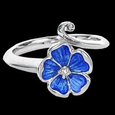 Nicole Barr Sterling Silver Blue Rose Ring